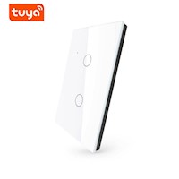 Interruptor Táctil Blanco Wifi Inteligente 2 Canales Tuya-Wt-U2 + APP